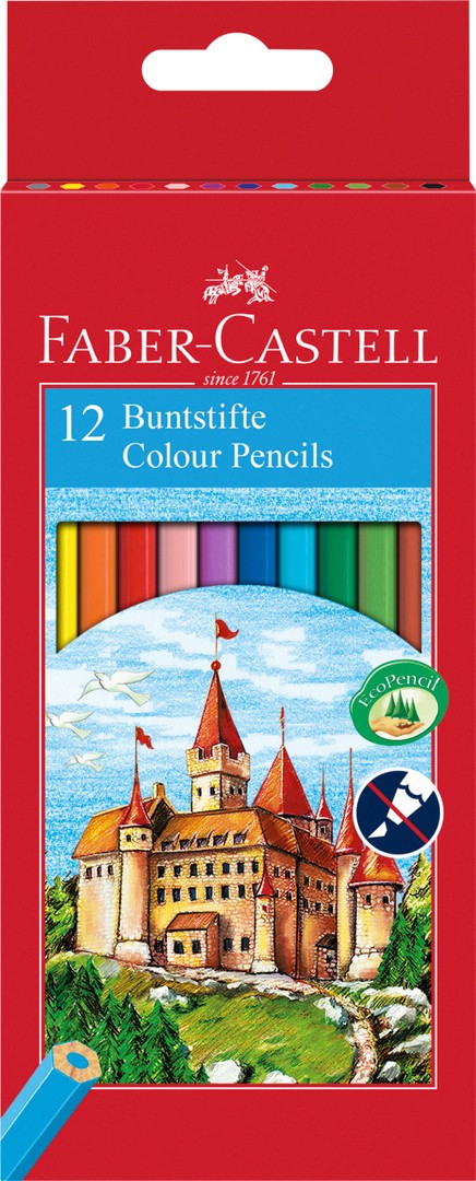 Kredki ołówkowe Faber Castell 12 kolorów z temperówką
